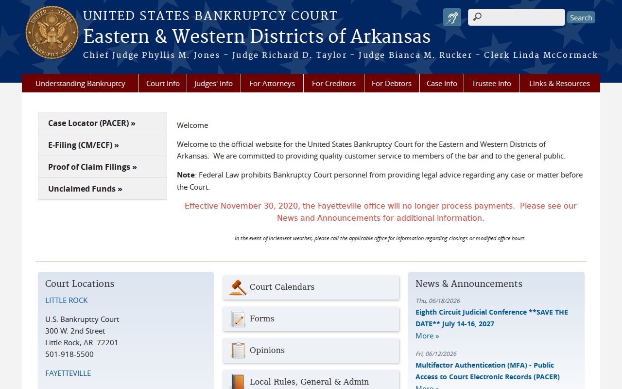 Cherokee Village federal bankruptcy court docket source