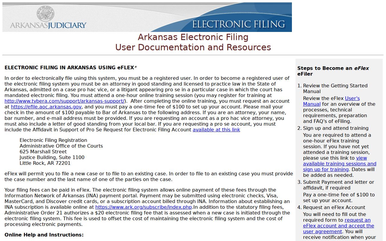 Fulton County case search Arkansas eFlex filer resources
