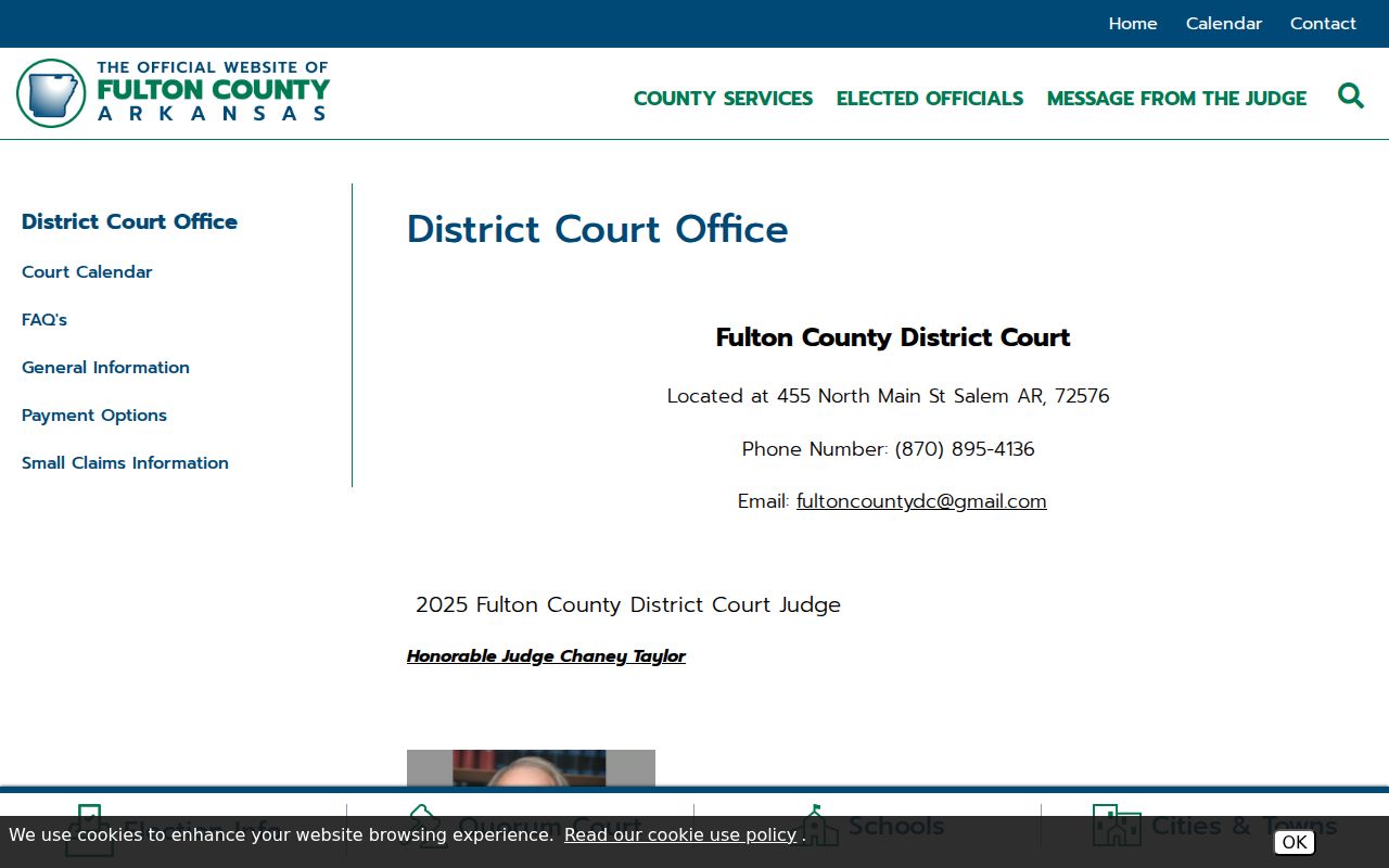 Fulton County traffic court records District Court contact page